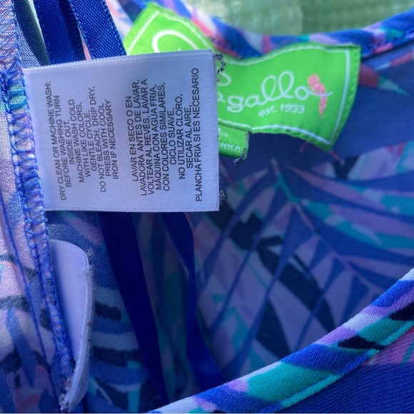 Pappagallo Blue and Purple Leaf Print Jumpsuit - Picture 12 of 13